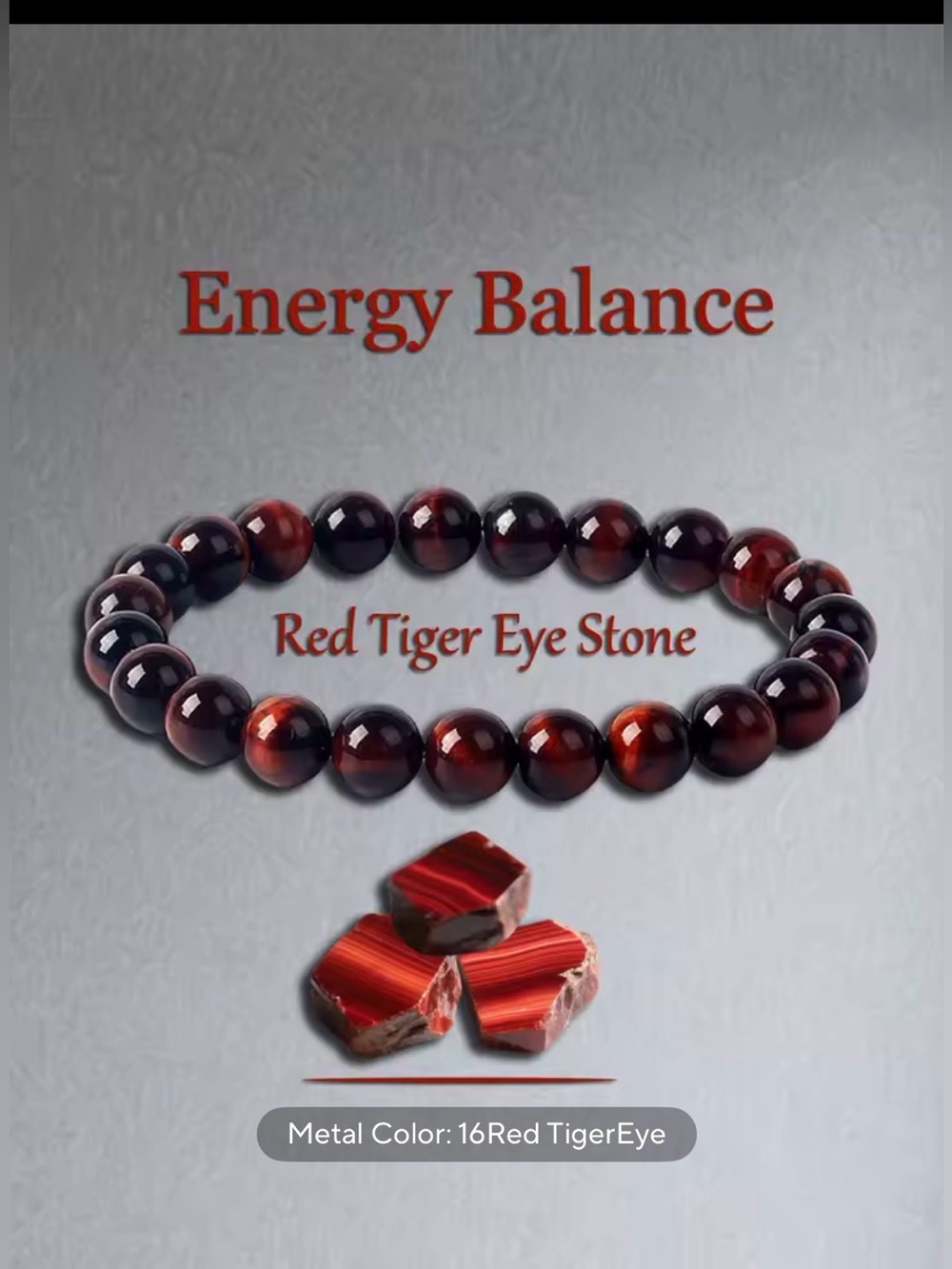 Red Tiger Eye Beaded Bracelet for Women - Polished Red Beads